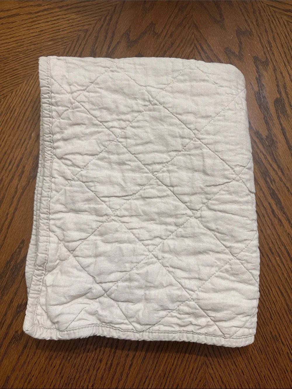 2 Threshold Standard Diamond Stitch Cotton Linen Quilt Sham-Khaki